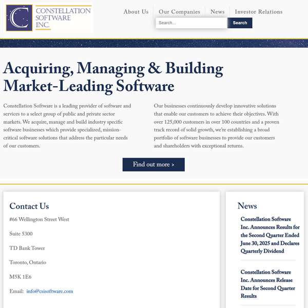 Constellation Software Inc