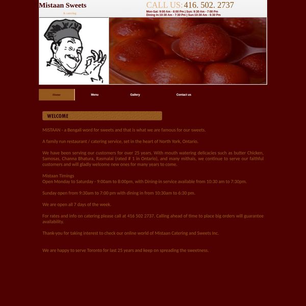 Mistaan Catering and Sweets Inc.