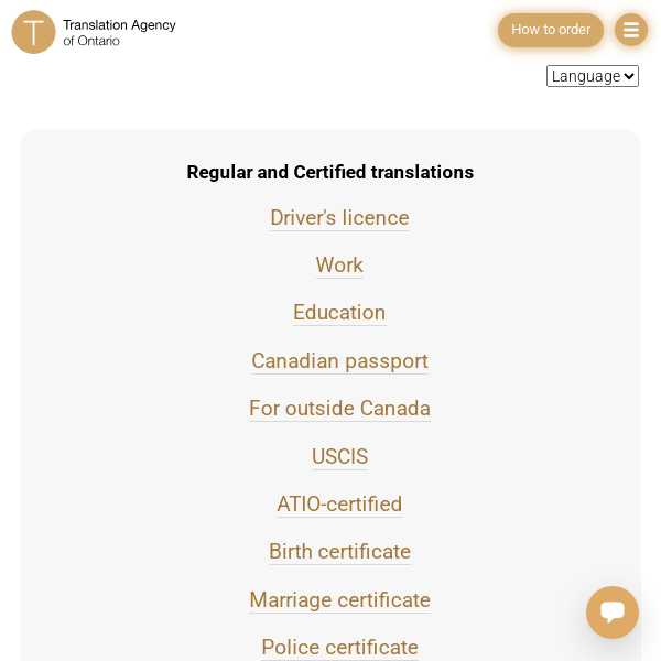 Translation Agency of Ontario